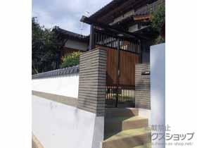 の門扉 門ユニット 福野 屋根付きタイプ たて板戸 施工例