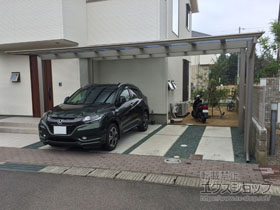 のカーポート ネスカF (フラットスタイル) ワイド 積雪〜20cm対応 施工例