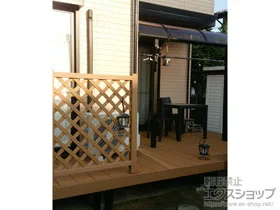 YKKAPのウッドデッキ リウッドデッキ 200＋リウッドデッキフェンス2型 10用 T120×2スパン 施工例