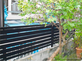 のフェンス・柵 モクアルフェンス 横板タイプ 自由柱 施工例