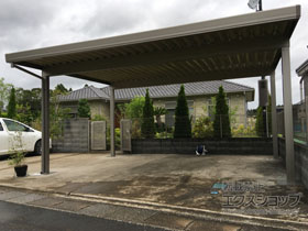 のカーポート テリオスポートIII 1500 2台用 角柱4本仕様 積雪〜50cm対応 施工例