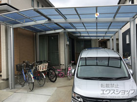 のカーポート ネスカＦ (フラットスタイル) 縦連棟 積雪〜20cm対応 施工例