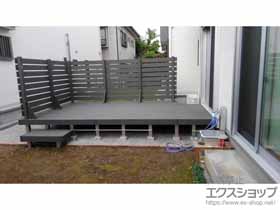 のウッドデッキ リウッドデッキ 200＋リウッドデッキフェンス3型 横スリット 施工例