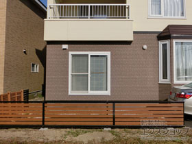 のフェンス・柵 モクアルフェンス 横板タイプ 自由柱施工 施工例