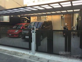 のカーポート アーキデュオ ワイド 3台用 積雪〜20cm対応 施工例