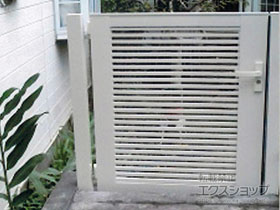 の門扉 ライシス門扉 1型 細横桟 片開き 柱使用 施工例
