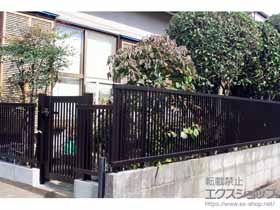 のフェンス・柵 エクスラインフェンス13型 縦細格子 自由柱施工 施工例