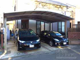 のカーポート ネスカR (ラウンドスタイル) ワイド 積雪〜20cm対応 施工例