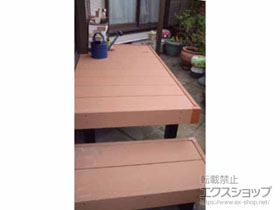 のウッドデッキ マージウッドデッキ＋独立式 リウッド ステップ2型×1台 施工例