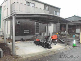 のカーポート ネスカR (ラウンドスタイル) ワイド 積雪〜20cm対応 施工例