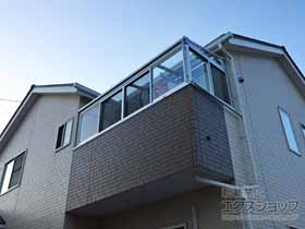 のテラス囲い・サンルーム サニージュF型 造り付け納まり 積雪〜20cm対応 片袖納まり 施工例
