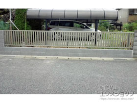 のフェンス・柵 カムフィX15型 たて太格子 フリー支柱タイプ 施工例