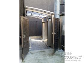 の門扉 ライシス門扉 5型 横目隠し 両開き 柱使用 施工例