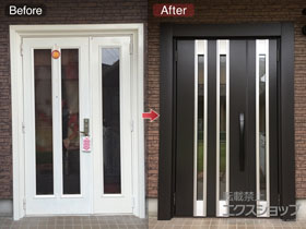 の玄関ドア リシェントII 断熱K4仕様 親子仕様(ランマ無)L F13型※タッチキー(キー付リモコン)仕様 施工例