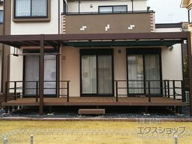 のウッドデッキ リウッドデッキ 200＋ 独立式 リウッド ステップ2型 施工例