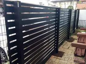 Value Selectのフェンス・柵・塀 モクアルフェンス 横板タイプ 2段支柱 自立建て用（パネル2段） 施工例