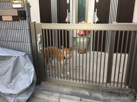 の門扉 アーキスライドB型 単色 片引き 施工例