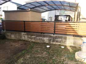 のフェンス・柵 モクアルフェンス 横板タイプ 自由柱 施工例