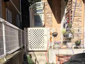 の門扉 ライシス門扉 11型 ラチス格子 片開き 柱使用 施工例