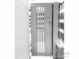 の門扉 ライシス門扉 2型 細たて桟 片開き 柱使用 施工例