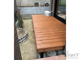 のウッドデッキ 天然木タンモクサーモデッキセット 塗装済み床板 施工例