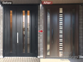 の玄関ドア リシェントII 断熱K4仕様 両袖仕様(ランマ無)R E90型 ※タッチキー(リモコンタイプ)仕様 施工例