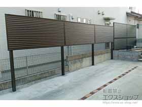 のフェンス・柵 ミエーネフェンス 目隠しルーバータイプ 2段柱施工 施工例
