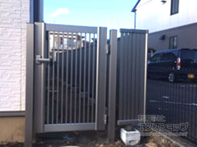 の門扉 エクスライン門扉13型 片開き　門柱使用 施工例