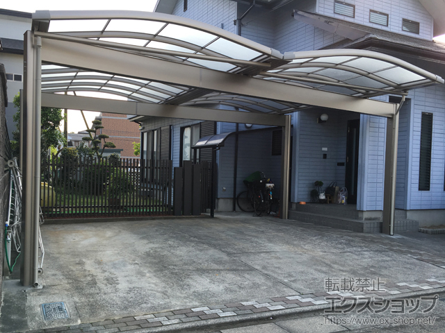 のカーポート U.スタイルII アール屋根 両支持タイプ 梁置きタイプ 積雪〜20cm対応 施工例