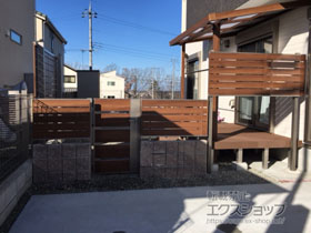 の門扉 ライシス門扉 3型 太横桟 片開き 柱使用 施工例