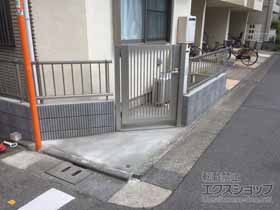 の門扉 エクスライン門扉13型 片開き 門柱仕様 施工例