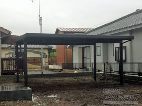 のカーポート レオンポートneo 2台用 角柱4本仕様 積雪〜50cm対応 施工例