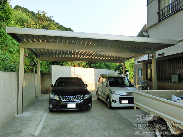 のカーポート レオンポートneo 2台用 角柱4本仕様 積雪〜50cm対応 施工例