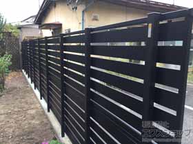 のフェンス・柵 モクアルフェンス 横板タイプ 自由柱施工 施工例