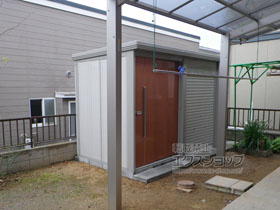 の物置・屋外倉庫 Mr.ストックマン プラスエス 一般型 左扉（DB-3015R） DB-3015R-T 施工例