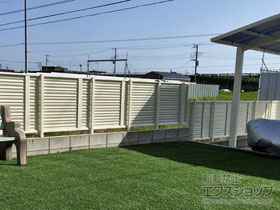 のフェンス・柵 ミエーネフェンス 目隠しルーバータイプ 自由柱施工 施工例