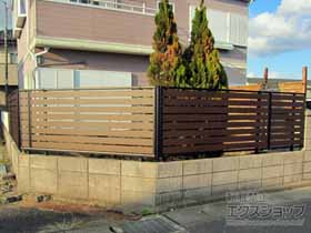 のフェンス・柵 モクアルフェンス 横板タイプ 自由柱 施工例