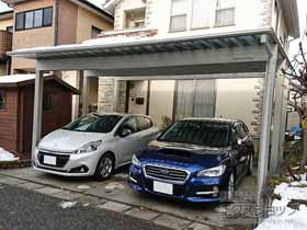 のカーポート エフルージュ ツイン100 積雪〜100cm対応 施工例