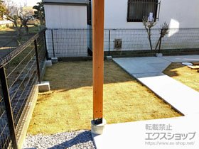 のフェンス・柵 メッシュフェンス G10-R 自由柱 施工例