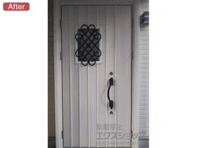 YKKAPの玄関ドア ドアリモ玄関ドア 断熱D4仕様 手動錠 親子仕様 (ランマ無) W16 外観左勝手 施工例