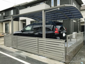 のフェンス・柵 シンプレオフェンスSY1型 横スリット 自由柱施工 施工例