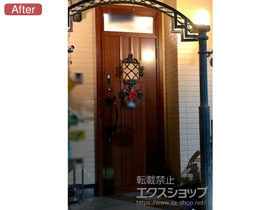 の玄関ドア リシェント 玄関ドア3 断熱K4仕様 手動 片開き仕様(ランマ付)R D77型※タッチキー(リモコンタイプ)仕様 施工例