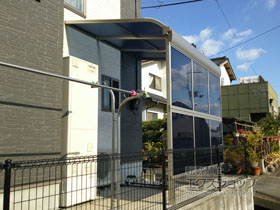 のテラス屋根 ヴェクターテラス R型 テラスタイプ 単体 積雪〜20cm対応 施工例