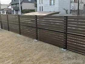 Value Selectのフェンス・柵・塀 モクアルフェンス 横板タイプ 2段支柱 自立建て用（パネル2段） 施工例