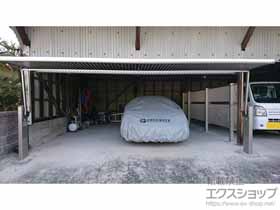 のフェンス・柵 シンプレオフェンス10型 縦格子32本 2段支柱 自立建て用〈パネル2段〉 施工例