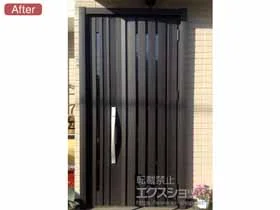 LIXIL リクシル(トステム)の玄関ドア リシェント 玄関ドア3 断熱K4仕様 親子仕様(ランマ無)R G14型 ※カザスプラス仕様 施工例