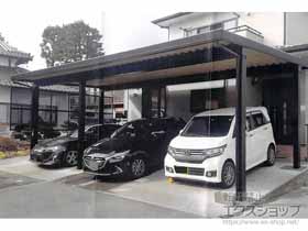 のカーポート テリオスポートIII 3000 3台用 横連棟 角柱6本仕様 積雪〜100cm対応 施工例