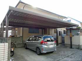 のカーポート テリオスポートIII 900 3台用 角柱6本仕様 積雪〜30cm対応 *出入隅納まり 施工例