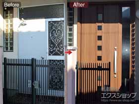 の玄関ドア リシェント 玄関ドア3 断熱K4仕様 手動 片袖仕様(ランマ無)R M28型 施工例