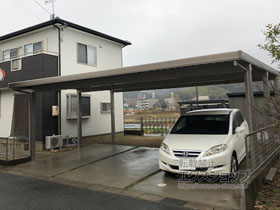 のカーポート テリオスポートIII 1500 3台用 奥行延長 角柱6本仕様 積雪〜50cm対応 施工例